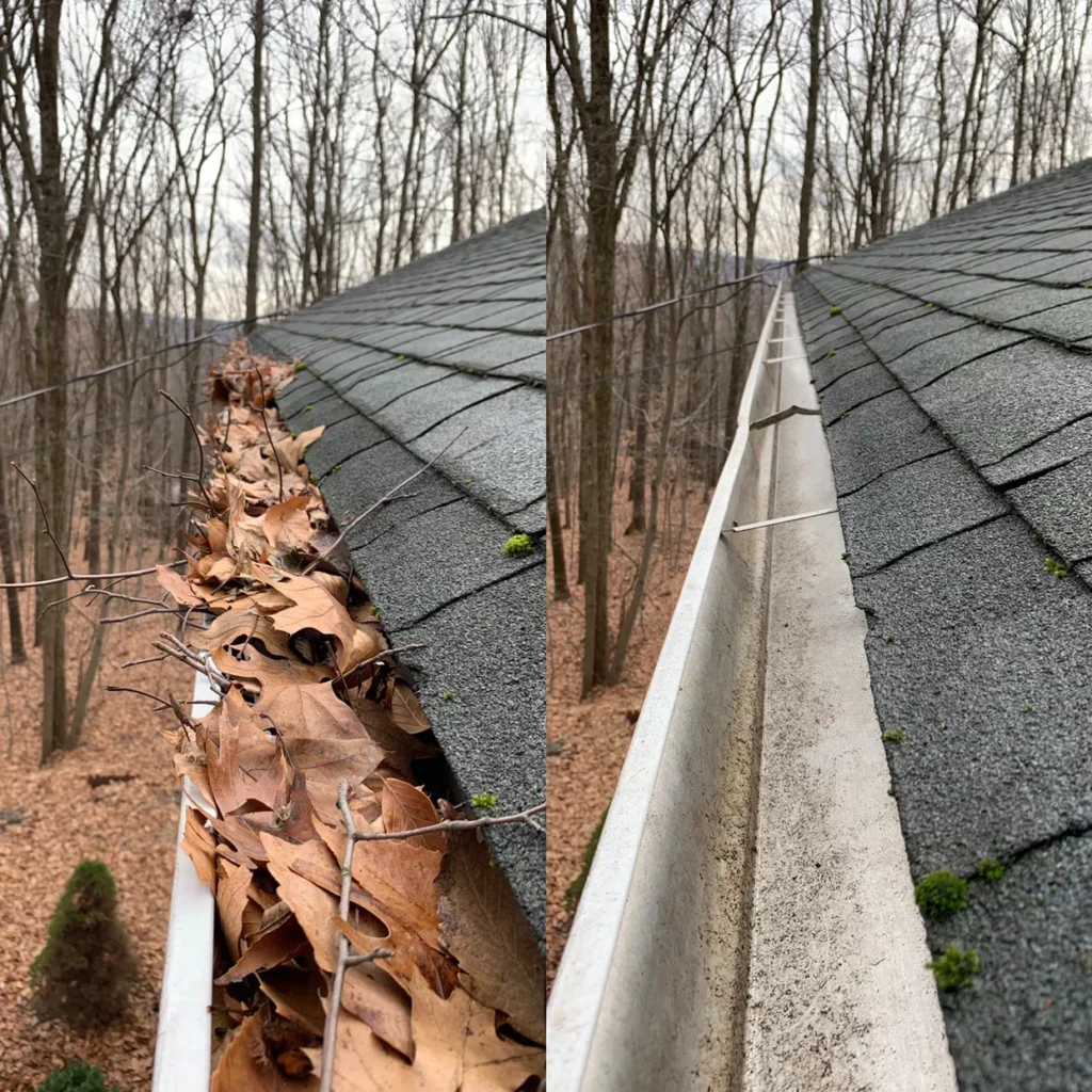 Gutter Cleaning Before and After